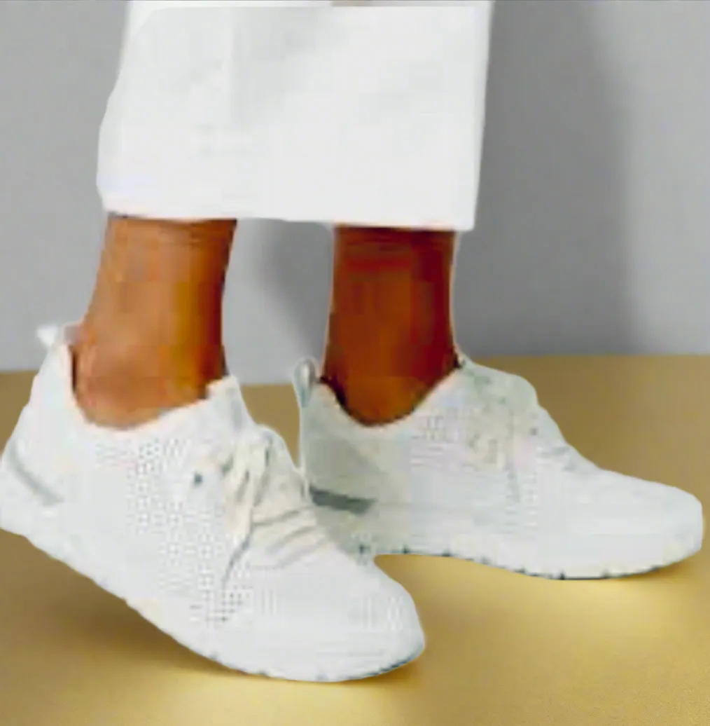 UGG Women Tay Knit Triple White Mesh Walking Shoes size 12 M