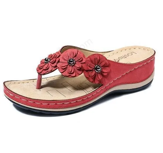 Vanccy Lightweight Flowers Clip Toe Sandals