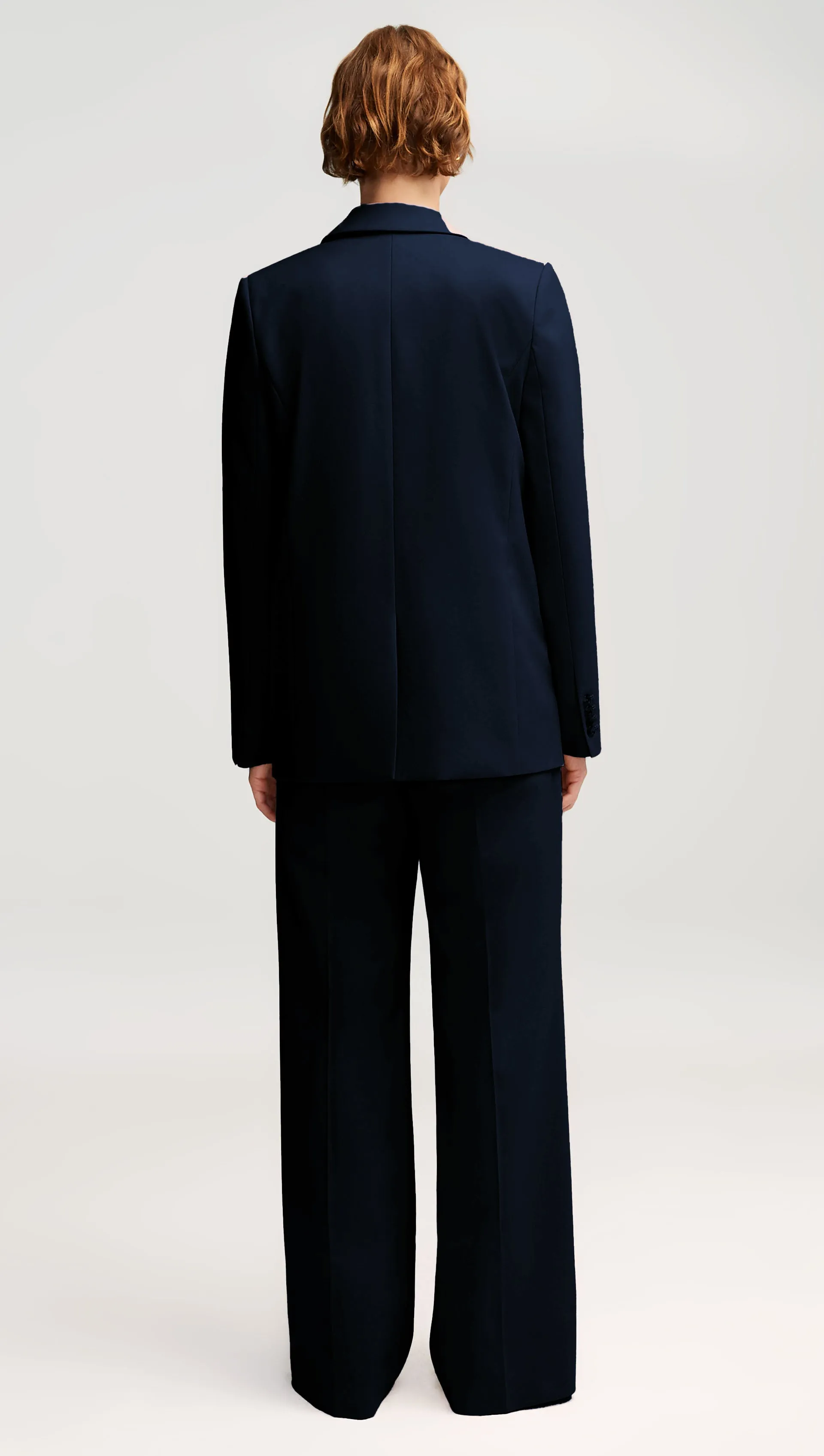 Wide Leg Trouser in Seasonless Wool | Midnight